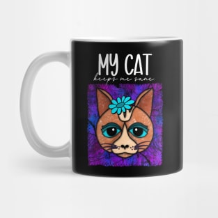 Cute Funny Cat With Flower In A Patch-style Mug